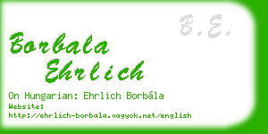 borbala ehrlich business card
